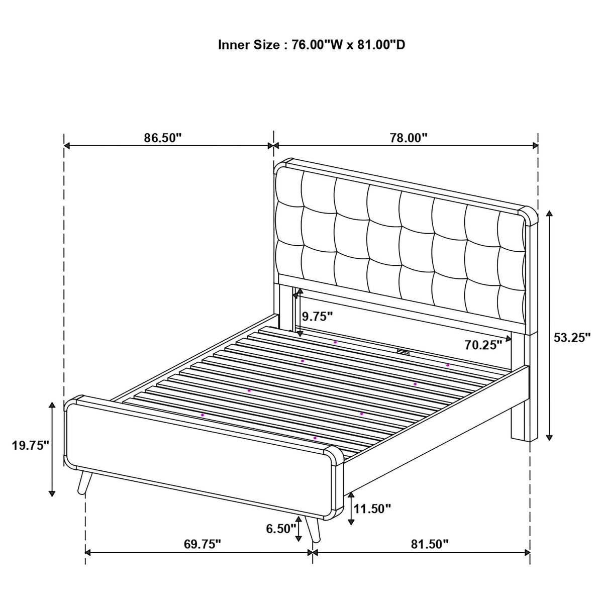 Juego de dormitorio Robyn Eastern King de 5 piezas en nogal oscuro