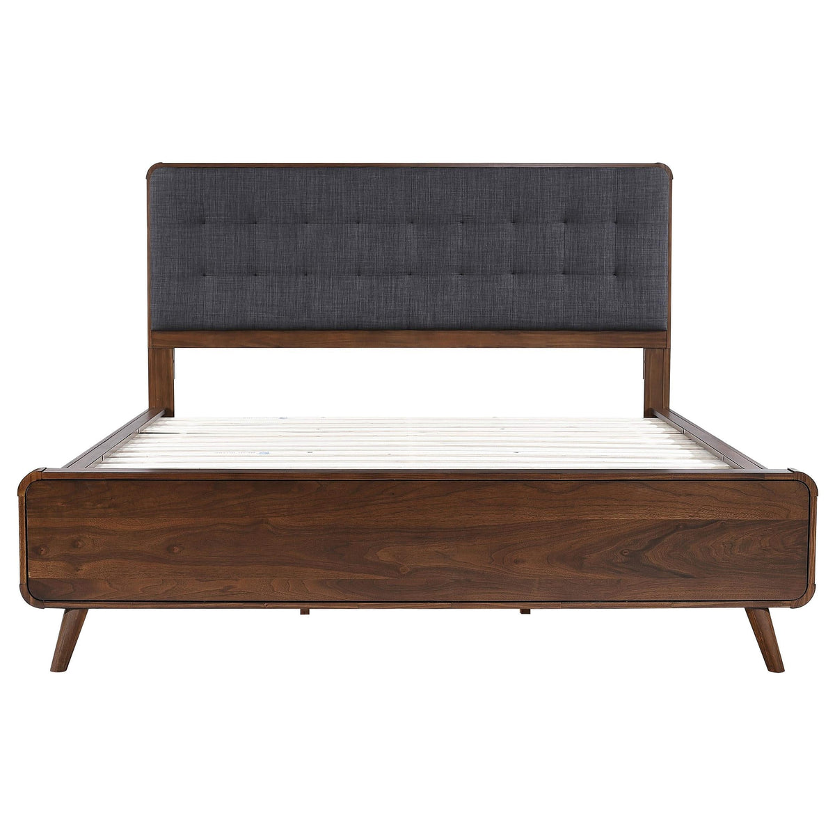 Cama de plataforma California King de Robyn Wood en nogal oscuro
