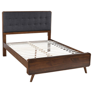 Cama Queen con plataforma Robyn Wood en nogal oscuro