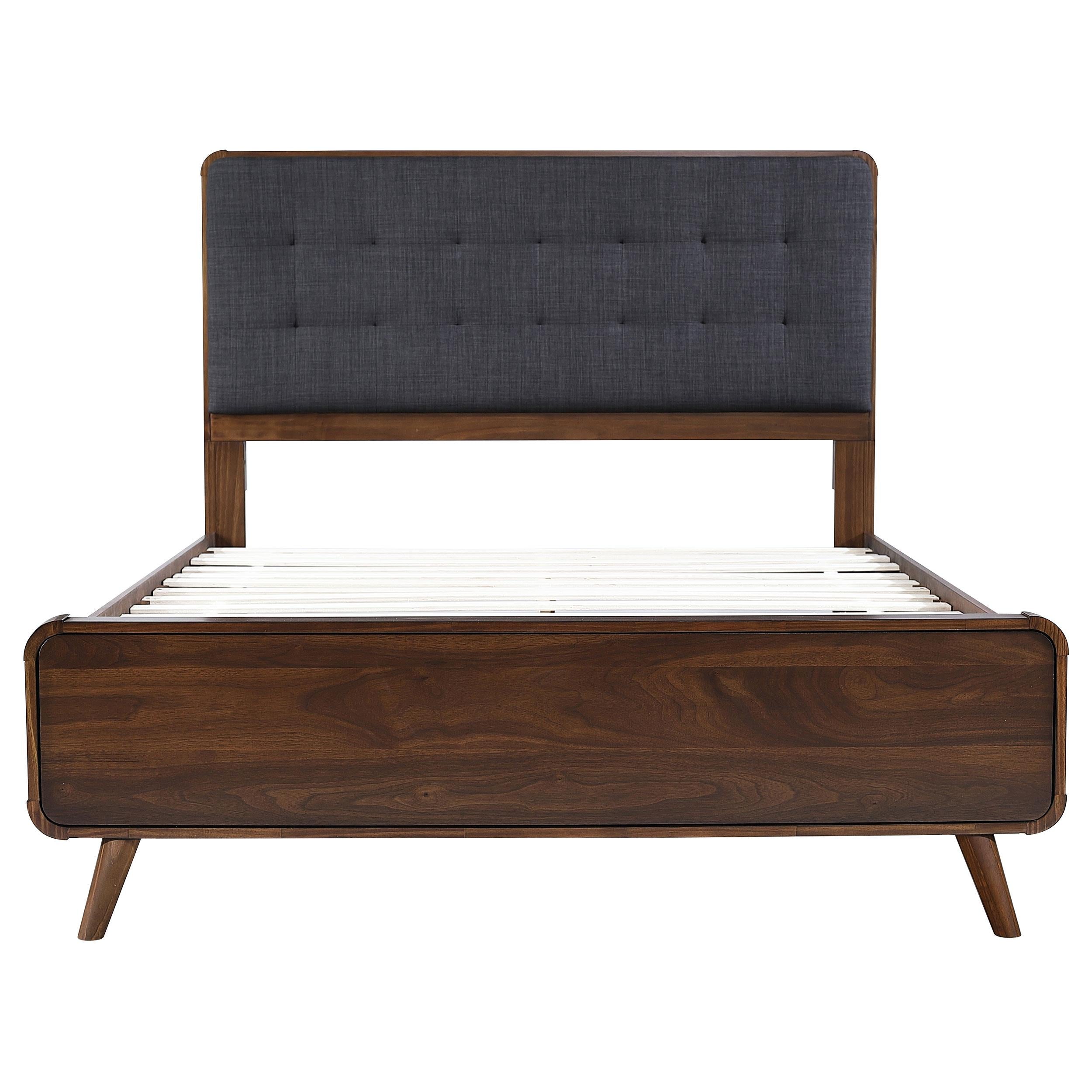 Robyn Wood Queen Platform Bed Dark Walnut