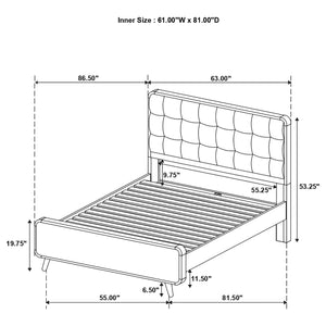 Cama Queen con plataforma Robyn Wood en nogal oscuro