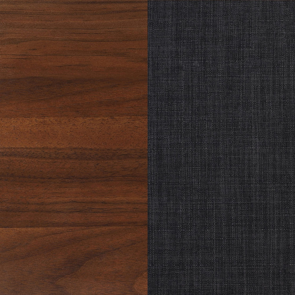 Cama doble con plataforma Robyn Wood en nogal oscuro