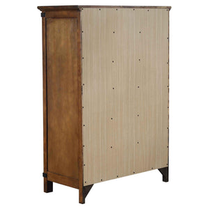 Juego de dormitorio Brenner Eastern King de 5 piezas, color miel rústico