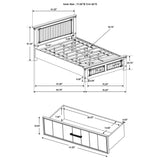 Cama con paneles de almacenamiento Brenner Wood Eastern King, color miel rústico