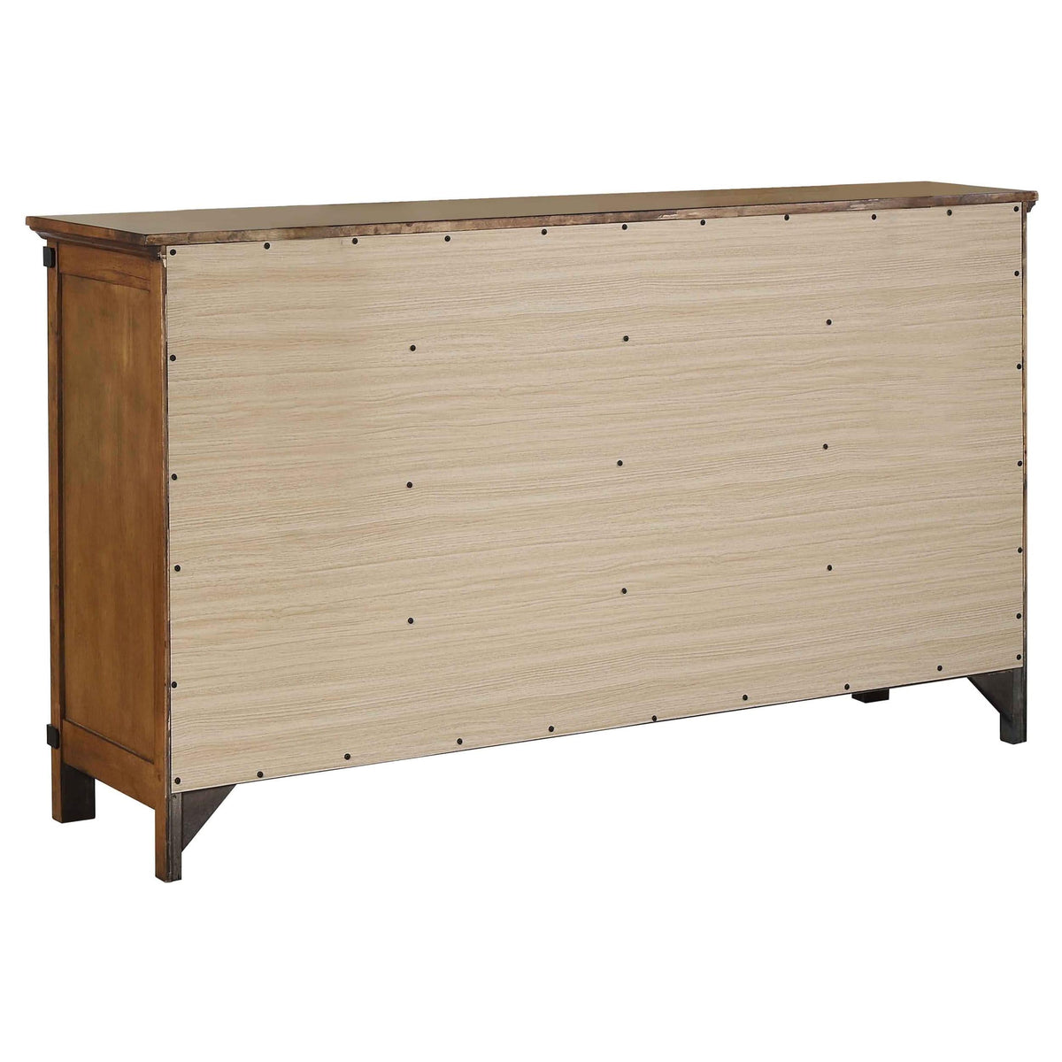 Juego de dormitorio Brenner California King de 5 piezas, color miel rústico