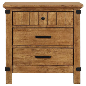 Juego de dormitorio completo Brenner de 4 piezas, color miel rústico