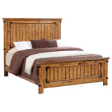 Cama Brenner Wood con paneles completos, color miel rústica