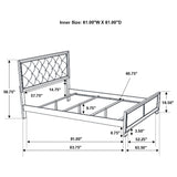 Cama Queen con paneles de madera Beaumont color champán