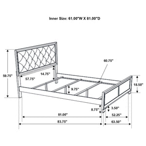 Cama Queen con paneles de madera Beaumont color champán