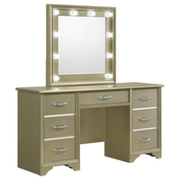 Tocador Beaumont de 7 cajones con iluminación color champán