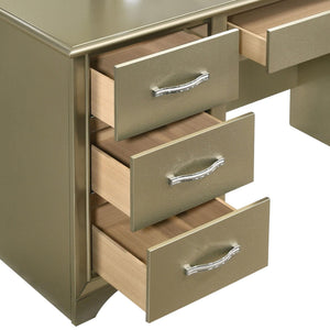 Tocador Beaumont de 7 cajones con iluminación color champán