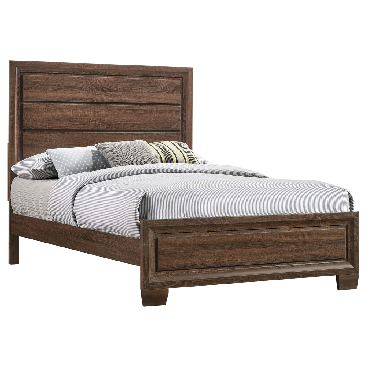 Cama Brandon Wood Eastern King con paneles en marrón cálido