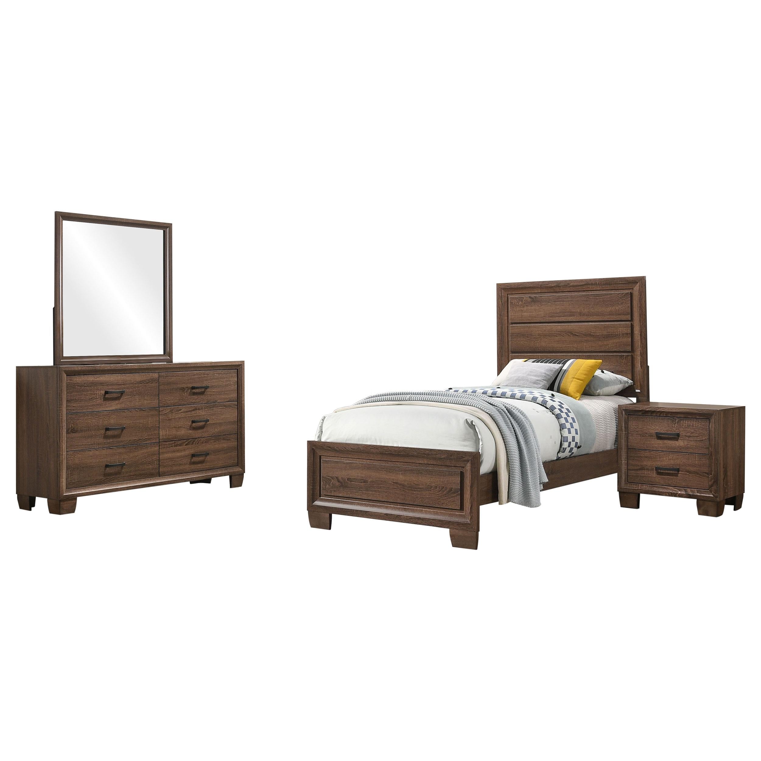 Brandon 4-piece Twin Bedroom Set Warm Brown