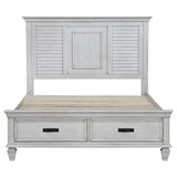 Juego de dormitorio Franco California King de 5 piezas en blanco desgastado