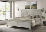 Cama Franco Wood Eastern King con paneles en blanco envejecido