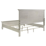 Cama Franco Wood Eastern King con paneles en blanco envejecido