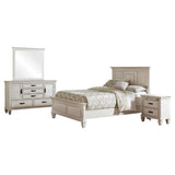 Juego de dormitorio Franco California King de 4 piezas en blanco desgastado