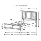 Juego de dormitorio Franco California King de 4 piezas en blanco desgastado
