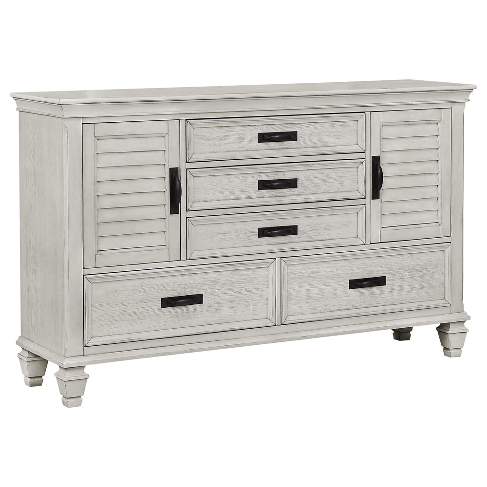 Franco 5-piece Queen Bedroom Set Distressed White