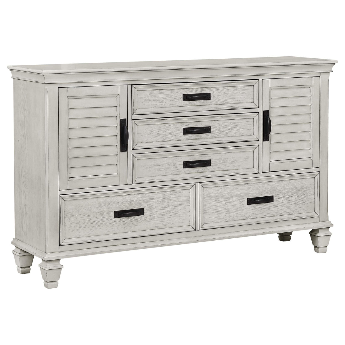 Franco 5-piece Queen Bedroom Set Distressed White