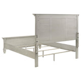 Cama Queen con paneles de madera Franco en blanco desgastado