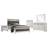 Juego de dormitorio Barzini Eastern King de 5 piezas, blanco