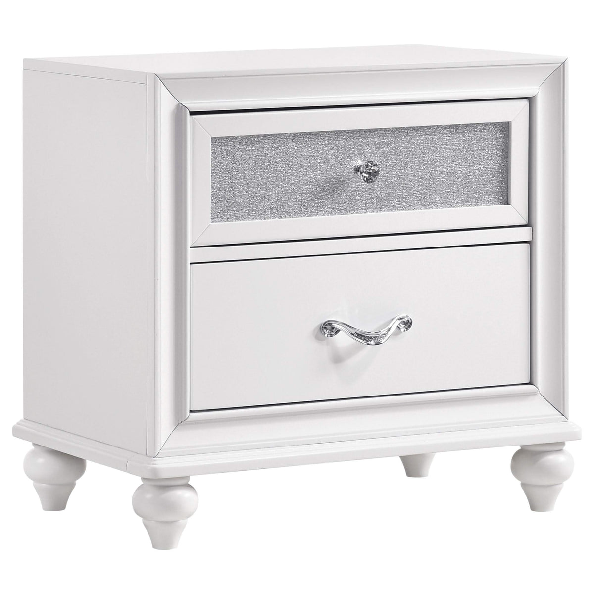 Juego de dormitorio Barzini Eastern King de 5 piezas, blanco