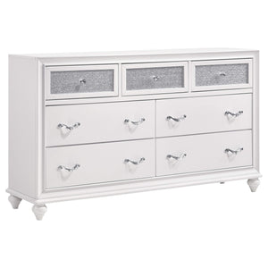Juego de dormitorio Barzini Eastern King de 5 piezas, blanco