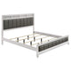 Cama King con paneles de madera Barzini Eastern, color blanco