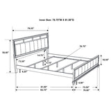Cama King con paneles de madera Barzini Eastern, color blanco