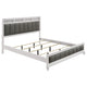 Cama California King con paneles de madera Barzini, color blanco
