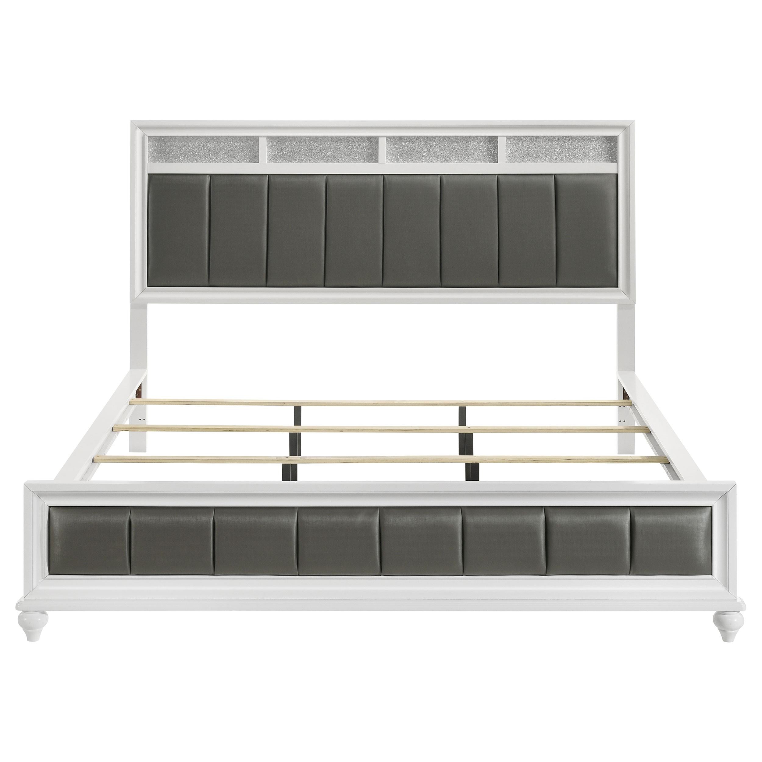 Barzini Wood California King Panel Bed White