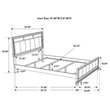 Cama Queen con paneles de madera Barzini, color blanco