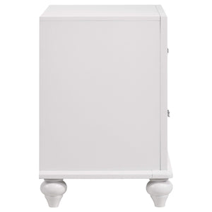 Mesita de noche Barzini de 2 cajones blanca