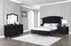 Juego de dormitorio Deanna de 4 piezas, estilo Eastern King, color negro