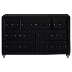 Juego de dormitorio Deanna de 4 piezas, estilo Eastern King, color negro
