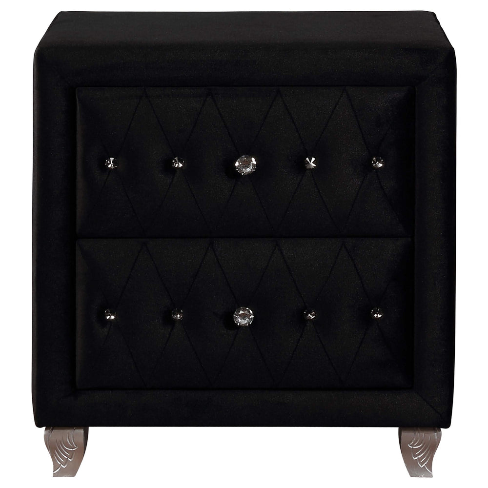 Juego de dormitorio Deanna California King de 4 piezas, color negro