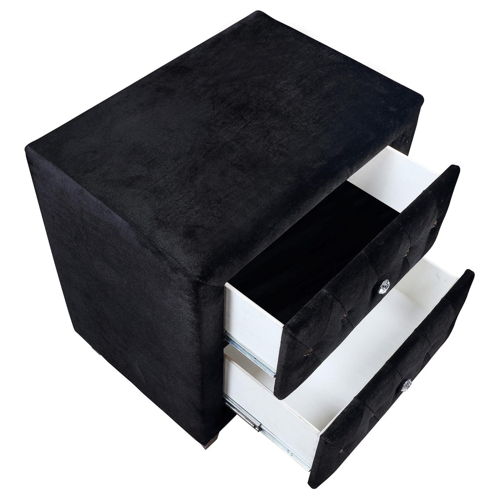 Juego de dormitorio Deanna California King de 4 piezas, color negro