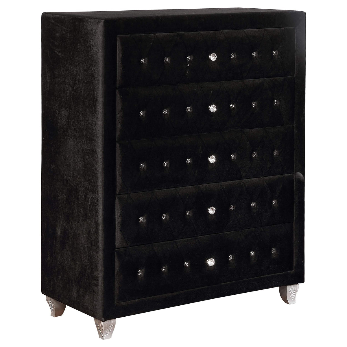 Juego de dormitorio Deanna California King de 5 piezas, color negro