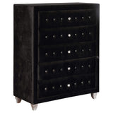 Juego de dormitorio Deanna California King de 5 piezas, color negro