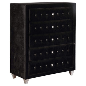 Juego de dormitorio Deanna California King de 5 piezas, color negro