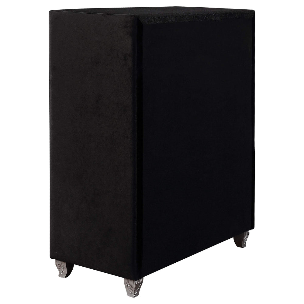 Juego de dormitorio Deanna California King de 5 piezas, color negro