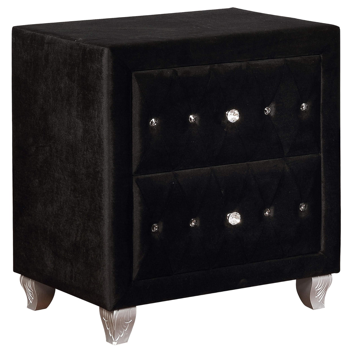 Juego de dormitorio Queen Deanna de 4 piezas, color negro