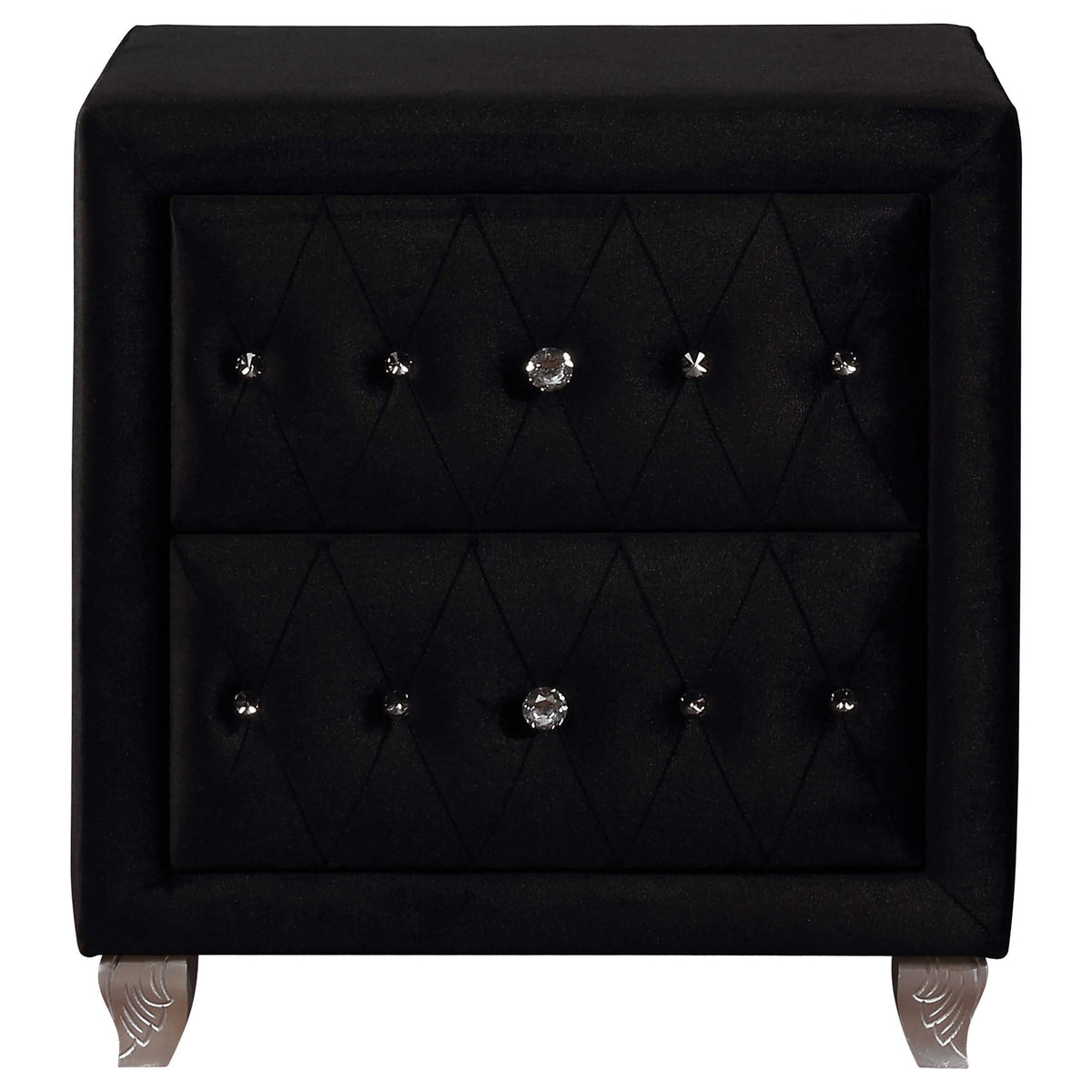 Juego de dormitorio Queen Deanna de 4 piezas, color negro