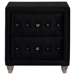 Juego de dormitorio Queen Deanna de 4 piezas, color negro