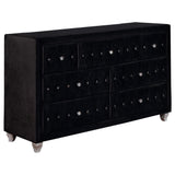 Juego de dormitorio Queen Deanna de 4 piezas, color negro