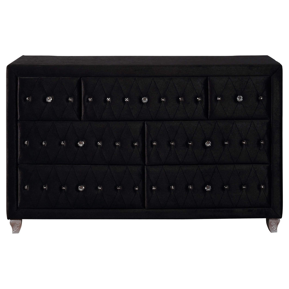 Juego de dormitorio Queen Deanna de 4 piezas, color negro