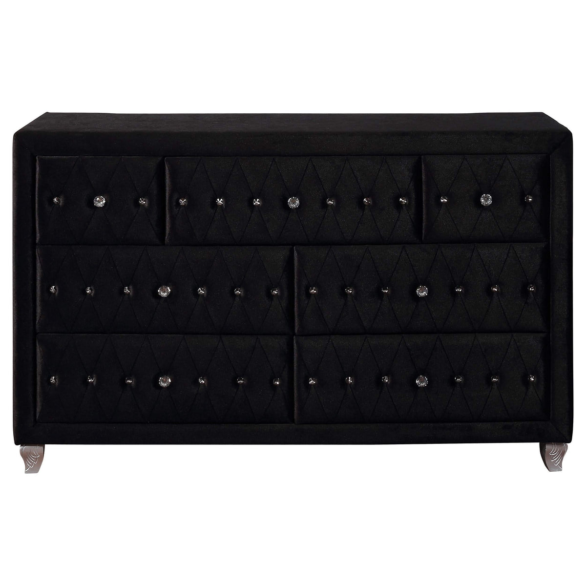 Juego de dormitorio Queen Deanna de 4 piezas, color negro