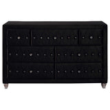 Juego de dormitorio Queen Deanna de 4 piezas, color negro