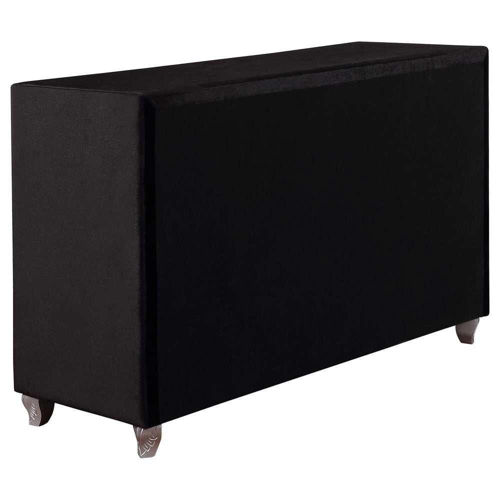 Juego de dormitorio Queen Deanna de 4 piezas, color negro